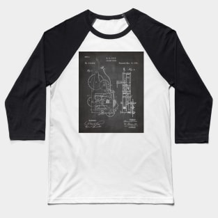 Alarm Clock Patent - Clockmaker Chronometer Art - Black Chalkboard Baseball T-Shirt